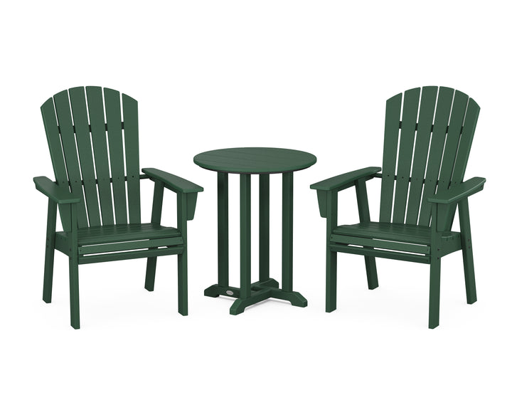 POLYWOOD® Nautical Adirondack 3-Piece Round Bistro Dining Set