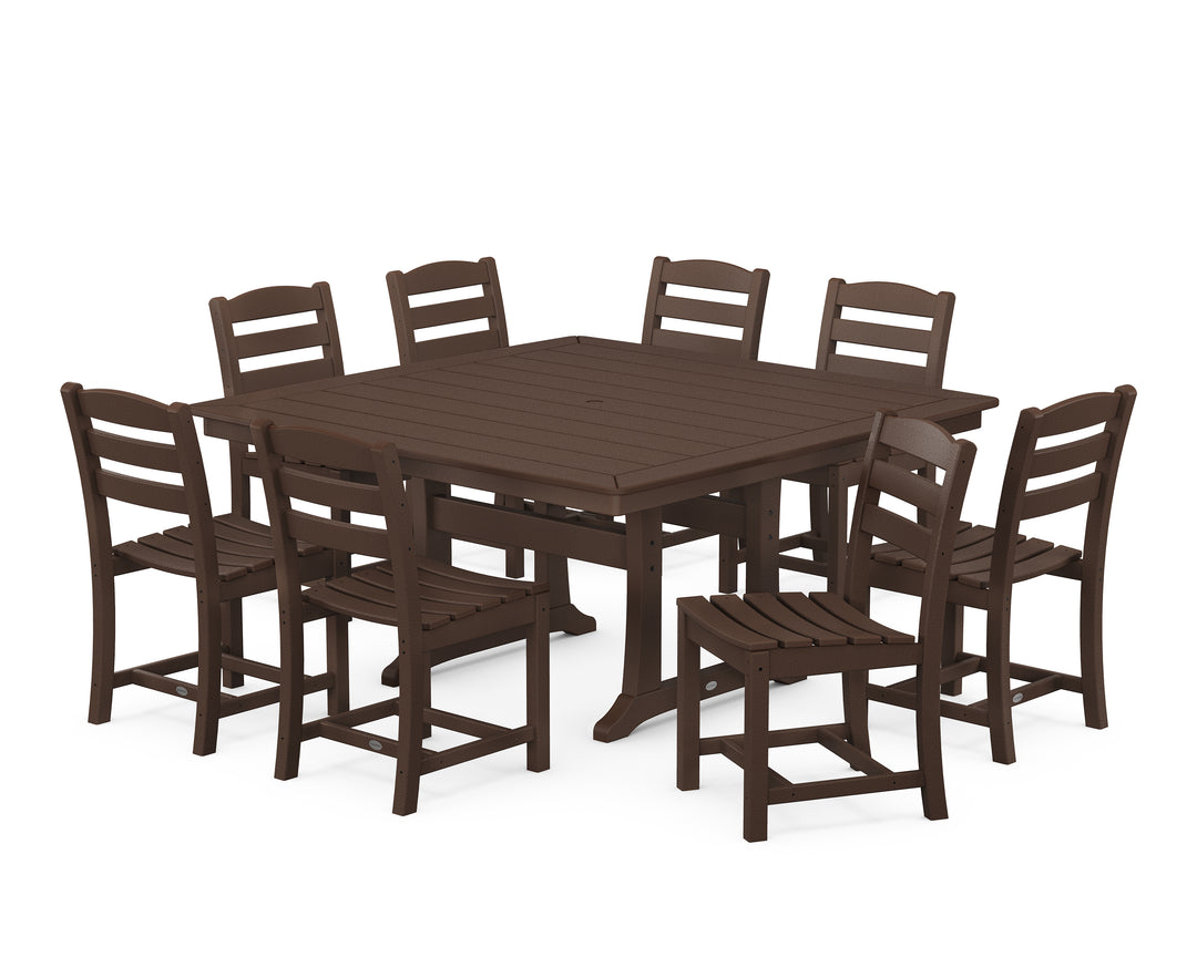 POLYWOOD® La Casa Café 9-Piece Nautical Trestle Dining Set