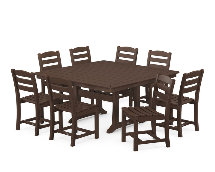 POLYWOOD® La Casa Café 9-Piece Nautical Trestle Dining Set