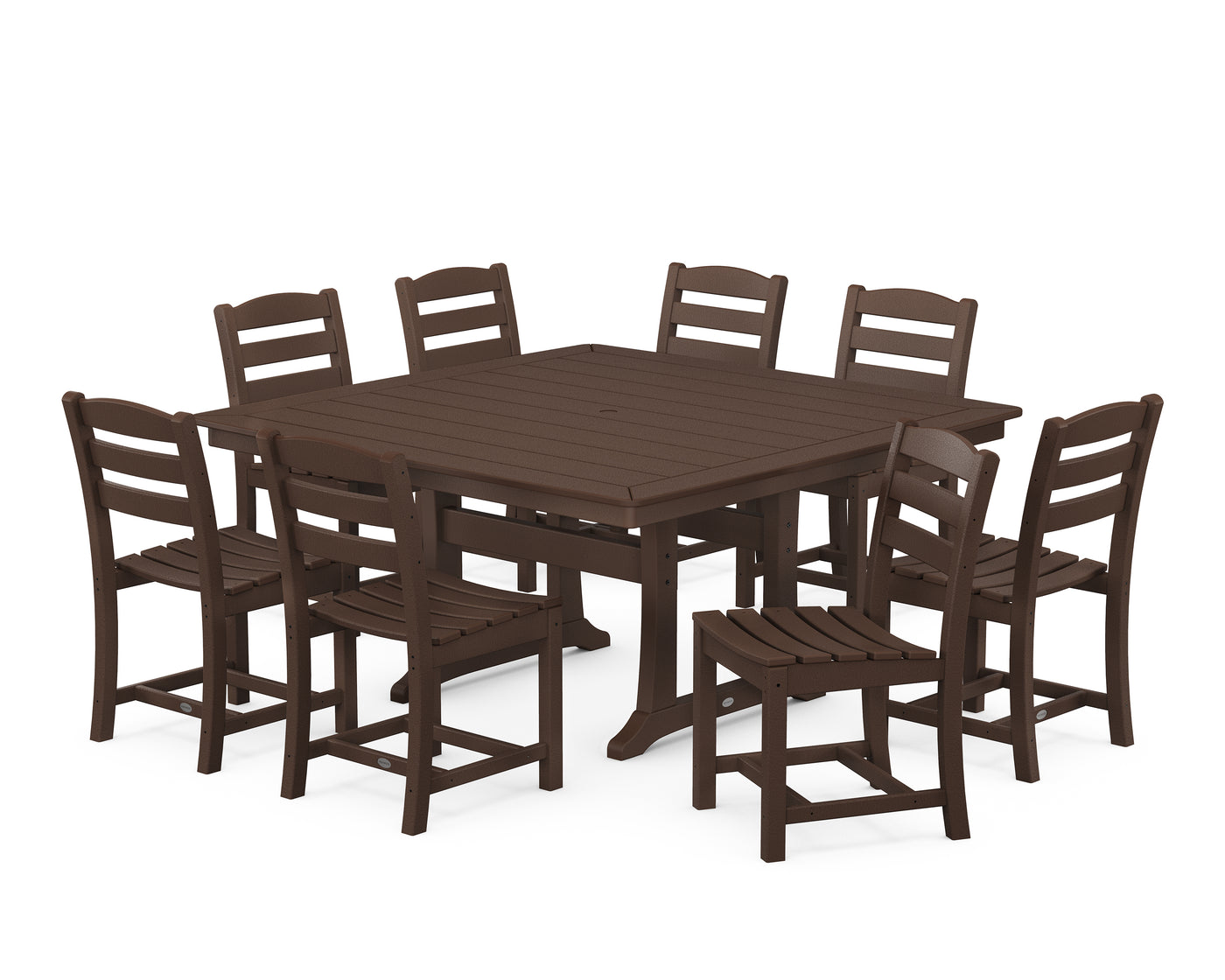 La Casa CafŽ 9-Piece Nautical Trestle Dining Set