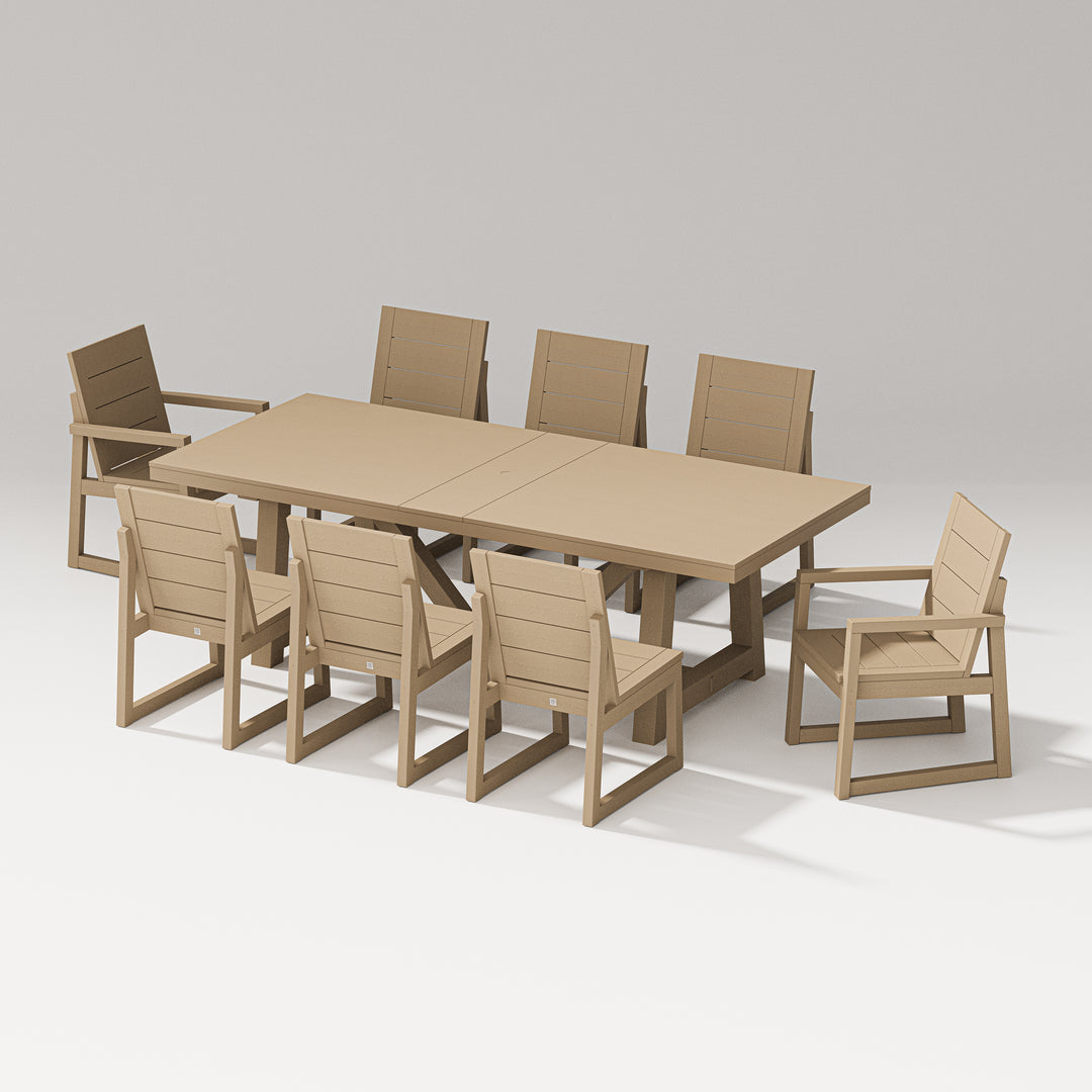 PW Designer Series Elevate 9-Piece A-Frame Table Dining Set