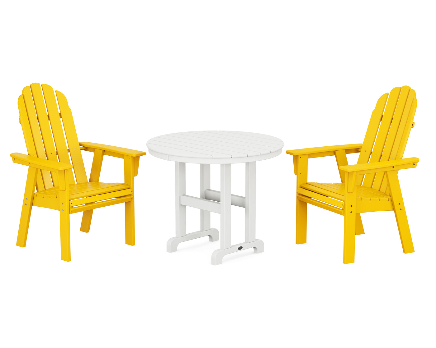 Vineyard Adirondack 3-Piece Round Dining Set