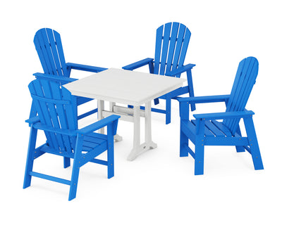 South Beach 5-Piece Farmhouse Dining Set With Trestle Legs