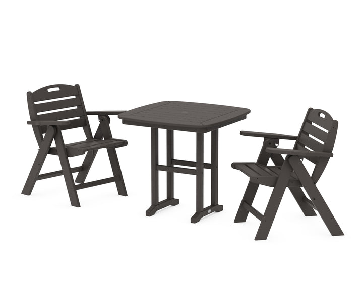 POLYWOOD® Nautical Folding Lowback Chair 3-Piece Dining Set