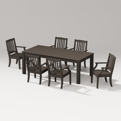 Estate Arm Chair 7-Piece Parsons Table Dining Set