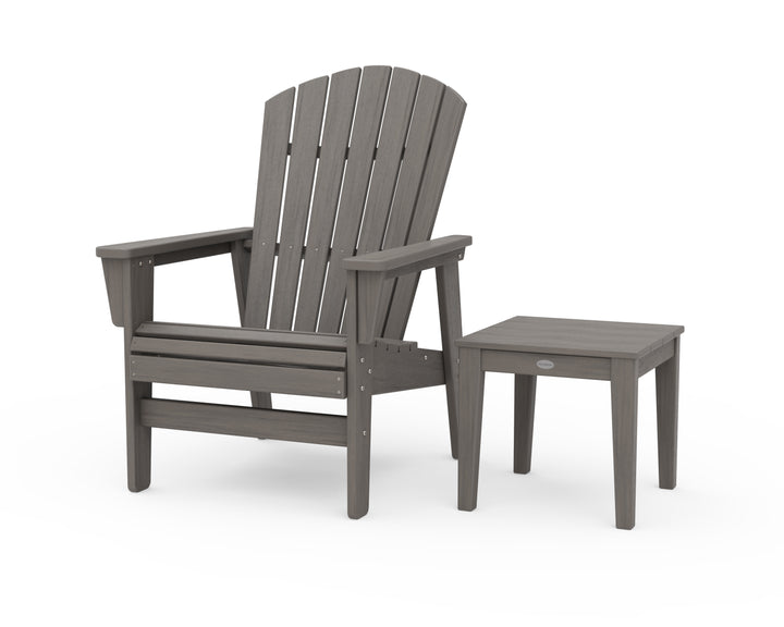 POLYWOOD® Nautical Grand Upright Adirondack Chair with Side Table