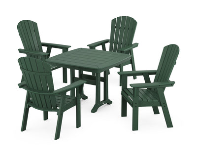 Nautical Adirondack 5-Piece Dining Set with Trestle Legs