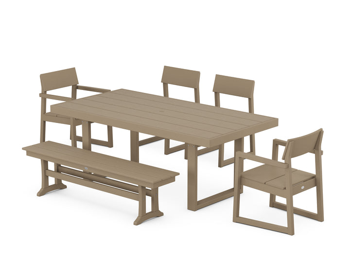 POLYWOOD® EDGE 6-Piece Dining Set with Bench