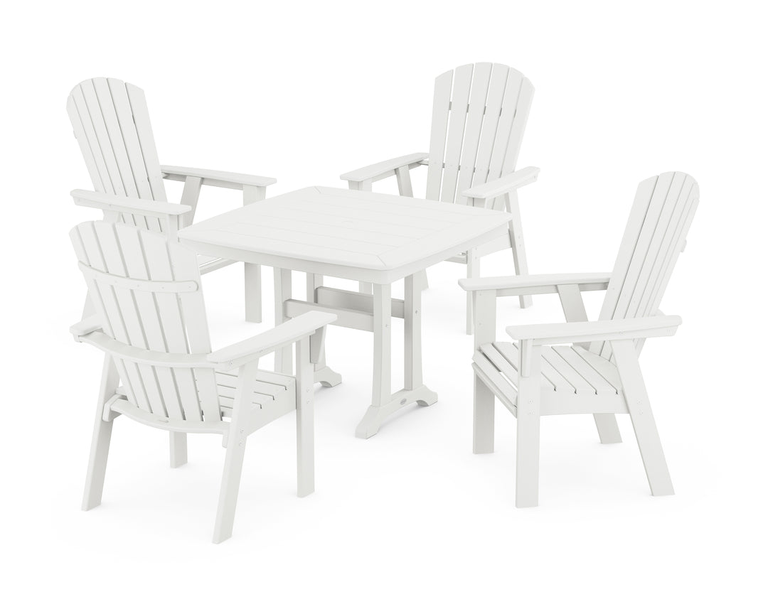 POLYWOOD® Nautical Adirondack 5-Piece Dining Set with Trestle Legs