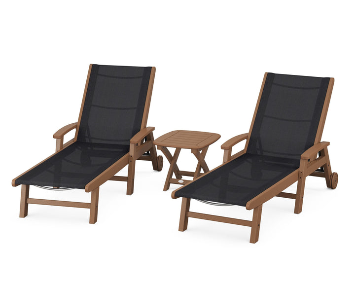 POLYWOOD® Coastal 3-Piece Wheeled Chaise Set