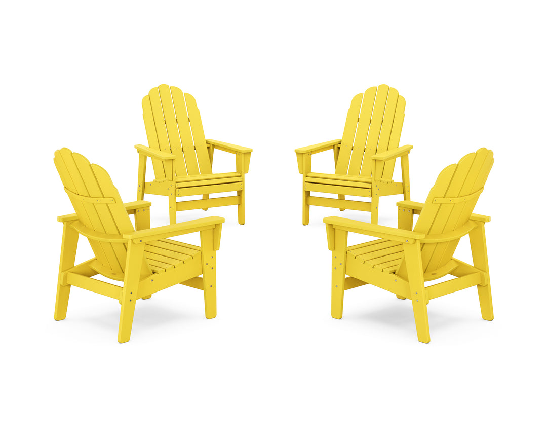 POLYWOOD® 4-Piece Vineyard Grand Upright Adirondack Chair Conversation Set