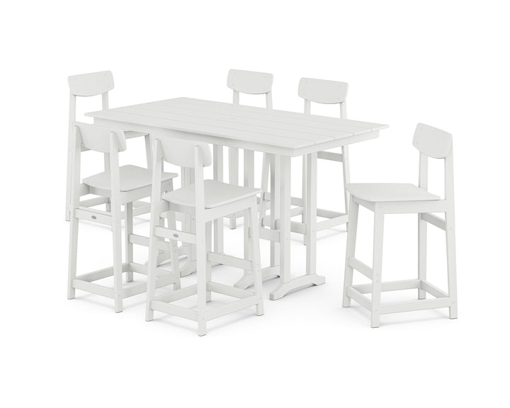 POLYWOOD® Modern Studio Urban Bar Chair 7-Piece Set