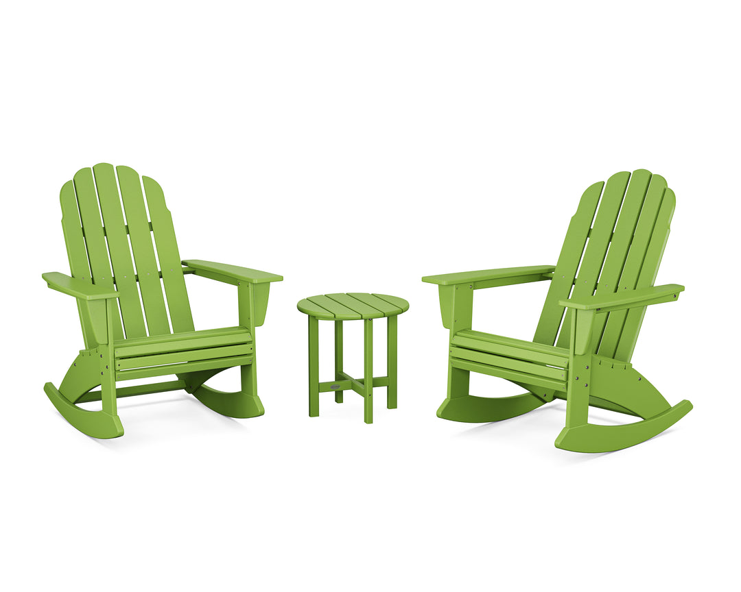 POLYWOOD® Vineyard Curveback 3-Piece Adirondack Rocking Chair Set