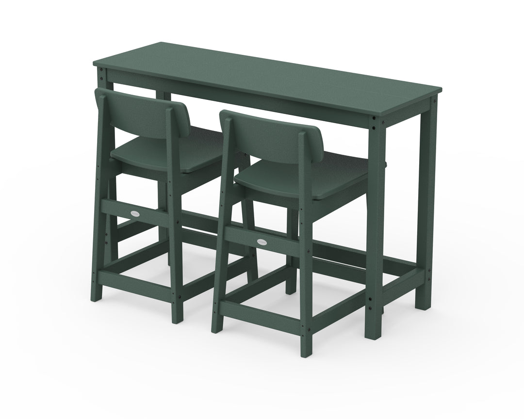 POLYWOOD® Modern Studio Urban Lowback Counter Chair 3-Piece Balcony Set