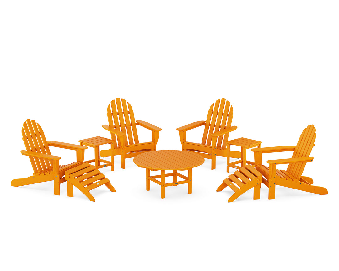 POLYWOOD® Classic Adirondack Chair 9-Piece Conversation Set