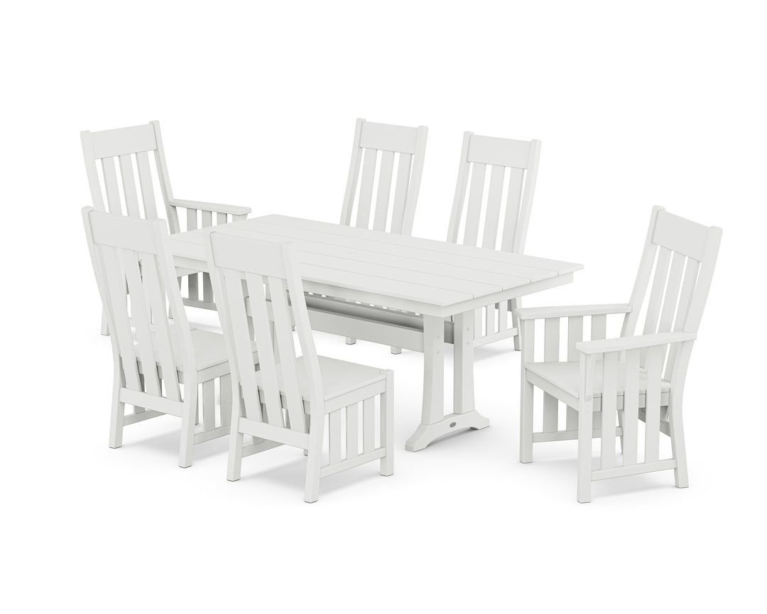 Martha Stewart by POLYWOOD® Acadia 7-Piece Farmhouse Dining Set with Trestle Legs