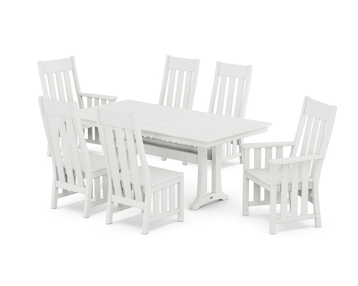 Martha Stewart by POLYWOOD® Acadia 7-Piece Farmhouse Dining Set with Trestle Legs