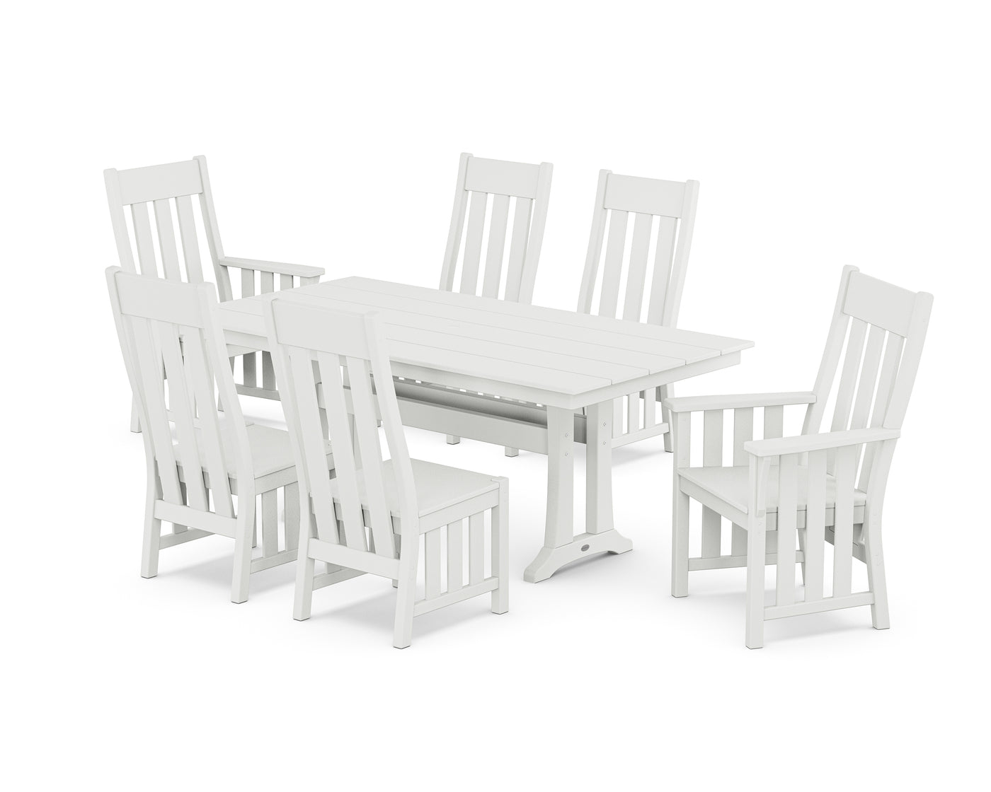 Acadia 7-Piece Farmhouse Dining Set with Trestle Legs