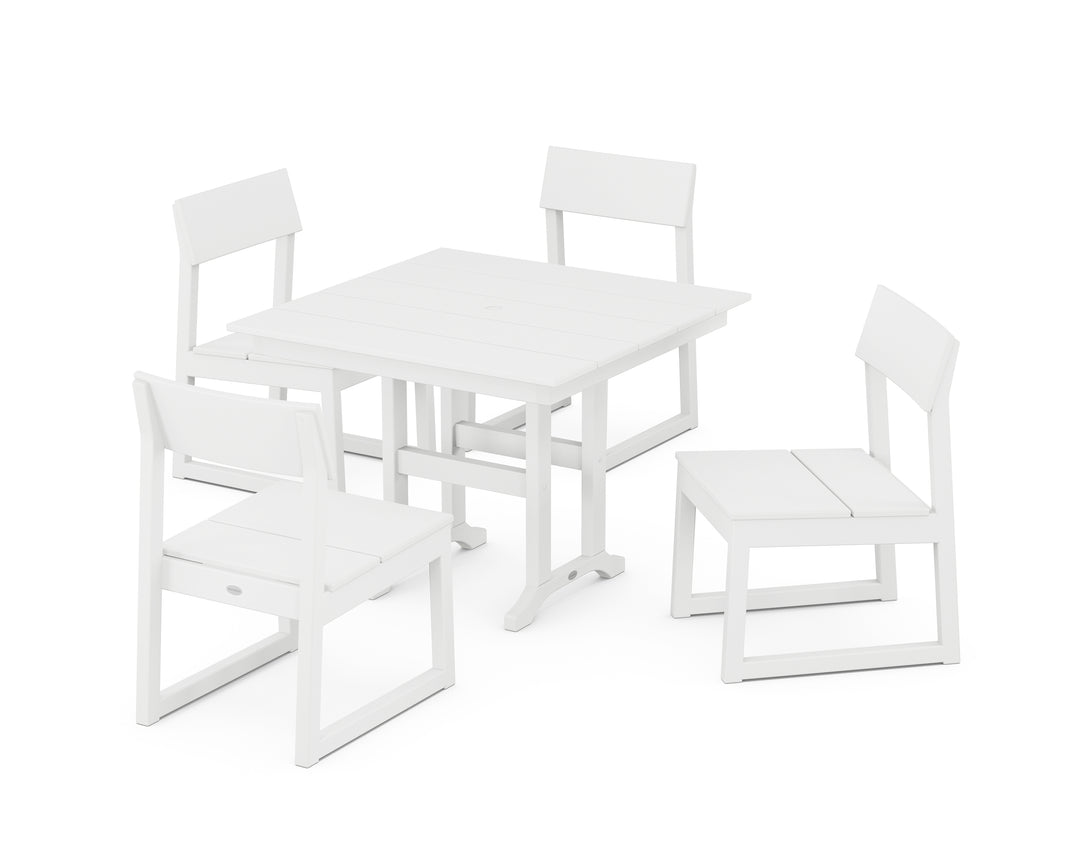 POLYWOOD® EDGE Side Chair 5-Piece Farmhouse Dining Set