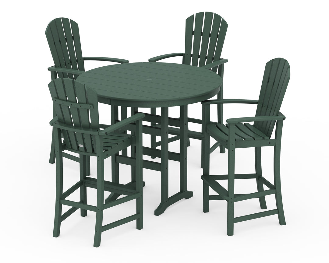 POLYWOOD® Palm Coast 5-Piece Round Farmhouse Bar Set