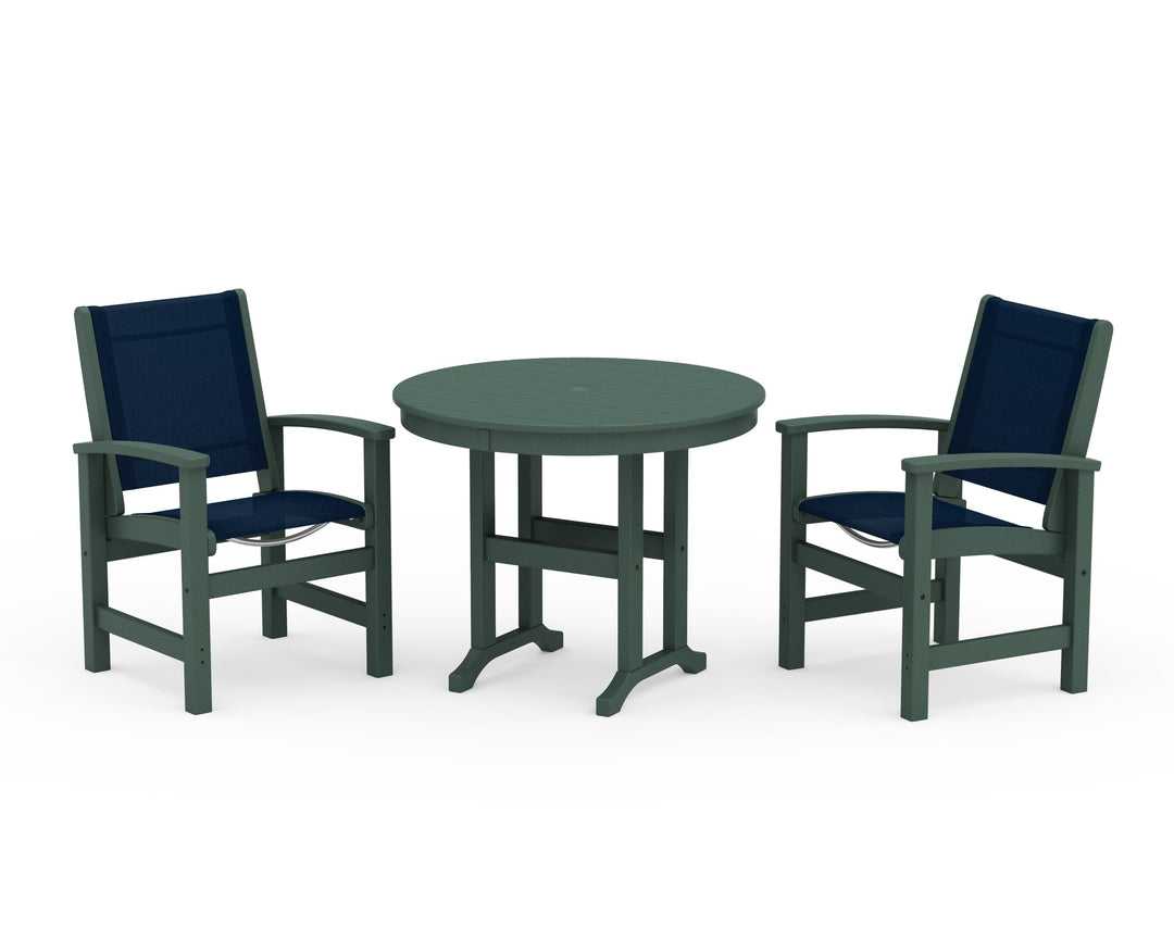 POLYWOOD® Coastal 3-Piece Round Dining Set