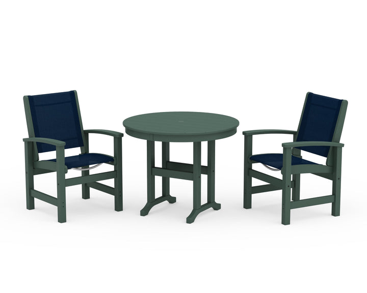 POLYWOOD® Coastal 3-Piece Round Dining Set