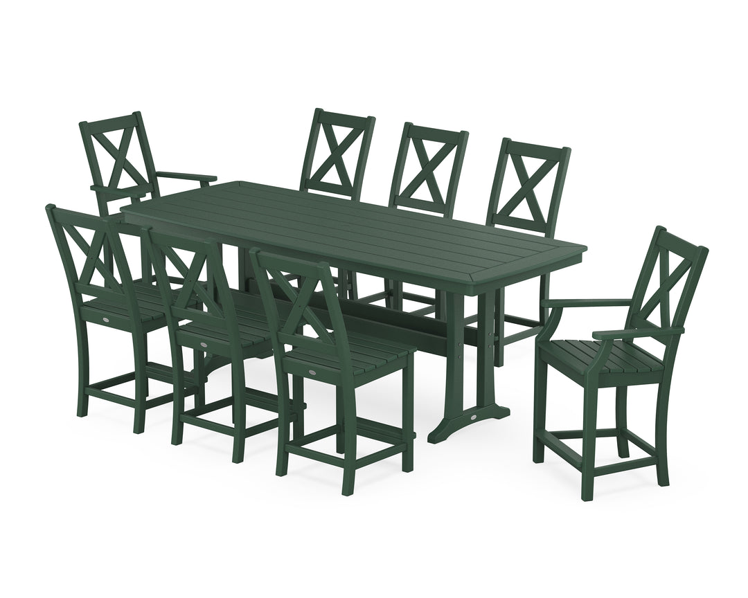 POLYWOOD® Braxton 9-Piece Counter Set with Trestle Legs