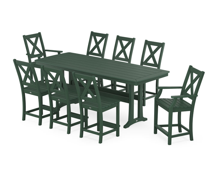 POLYWOOD® Braxton 9-Piece Counter Set with Trestle Legs