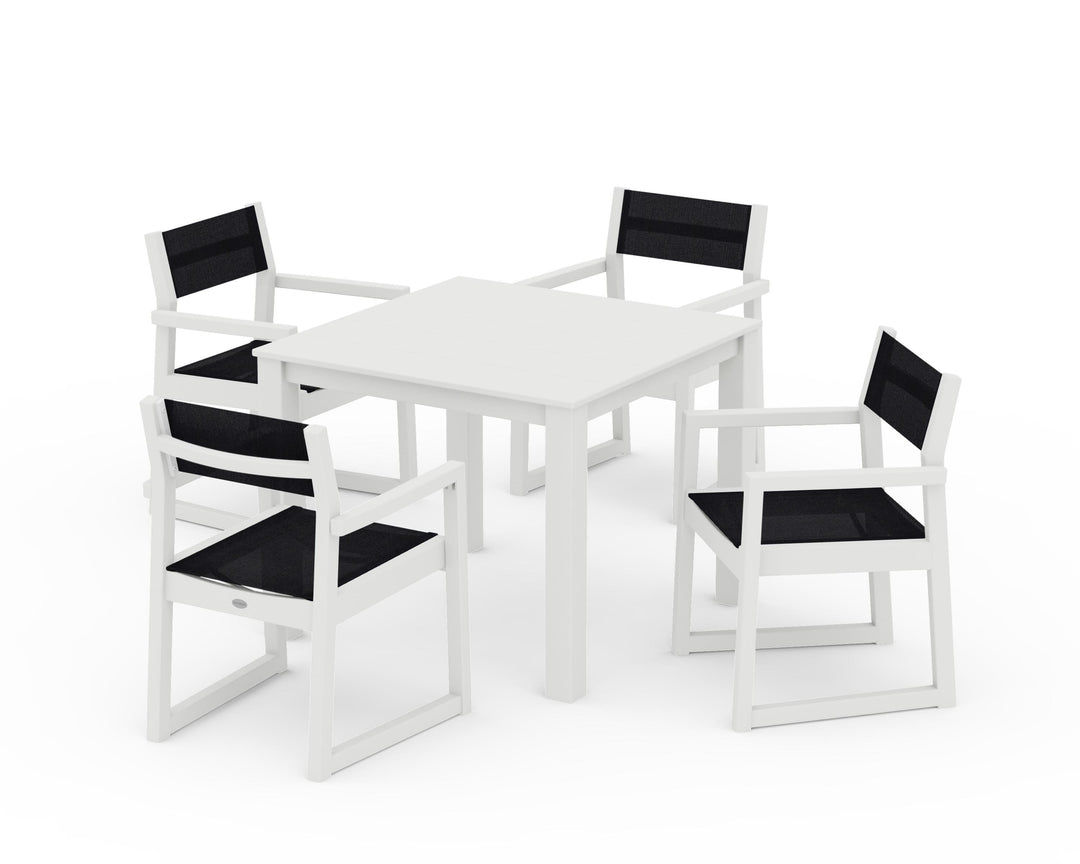 POLYWOOD® EDGE Sling Arm Chair 5-Piece Parsons Dining Set