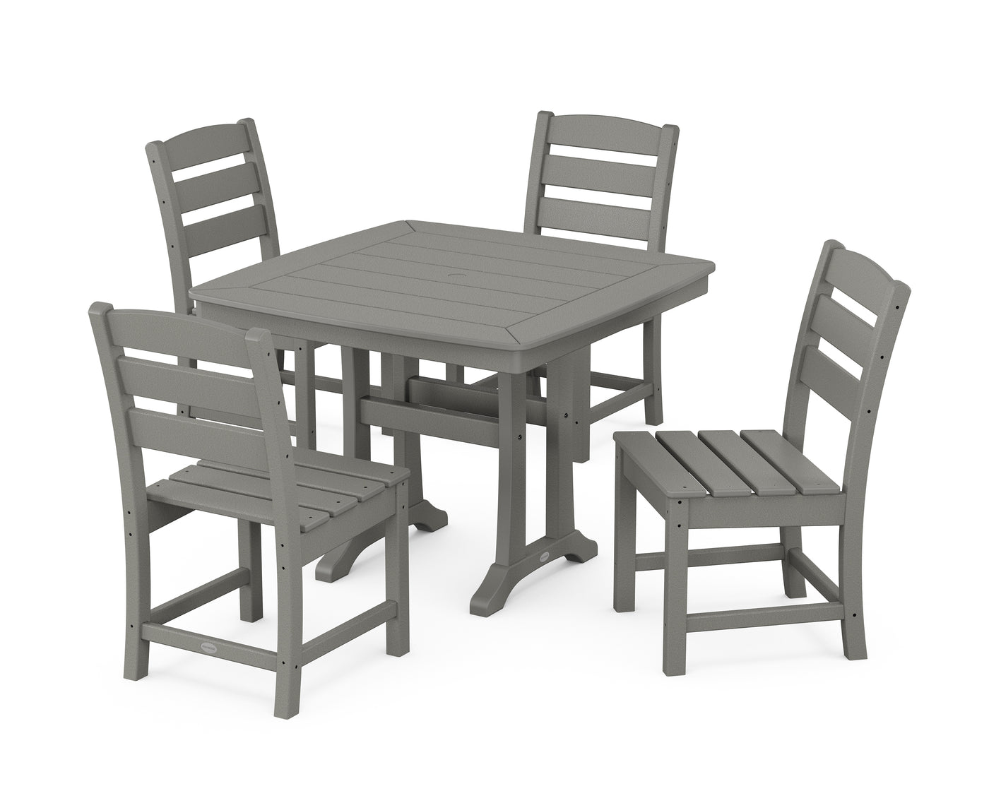 Lakeside Side Chair 5-Piece Dining Set with Trestle Legs