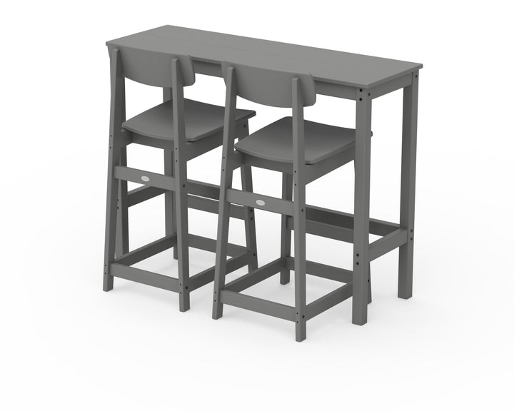 POLYWOOD® Modern Studio Urban Bar Chair 3-Piece Balcony Set