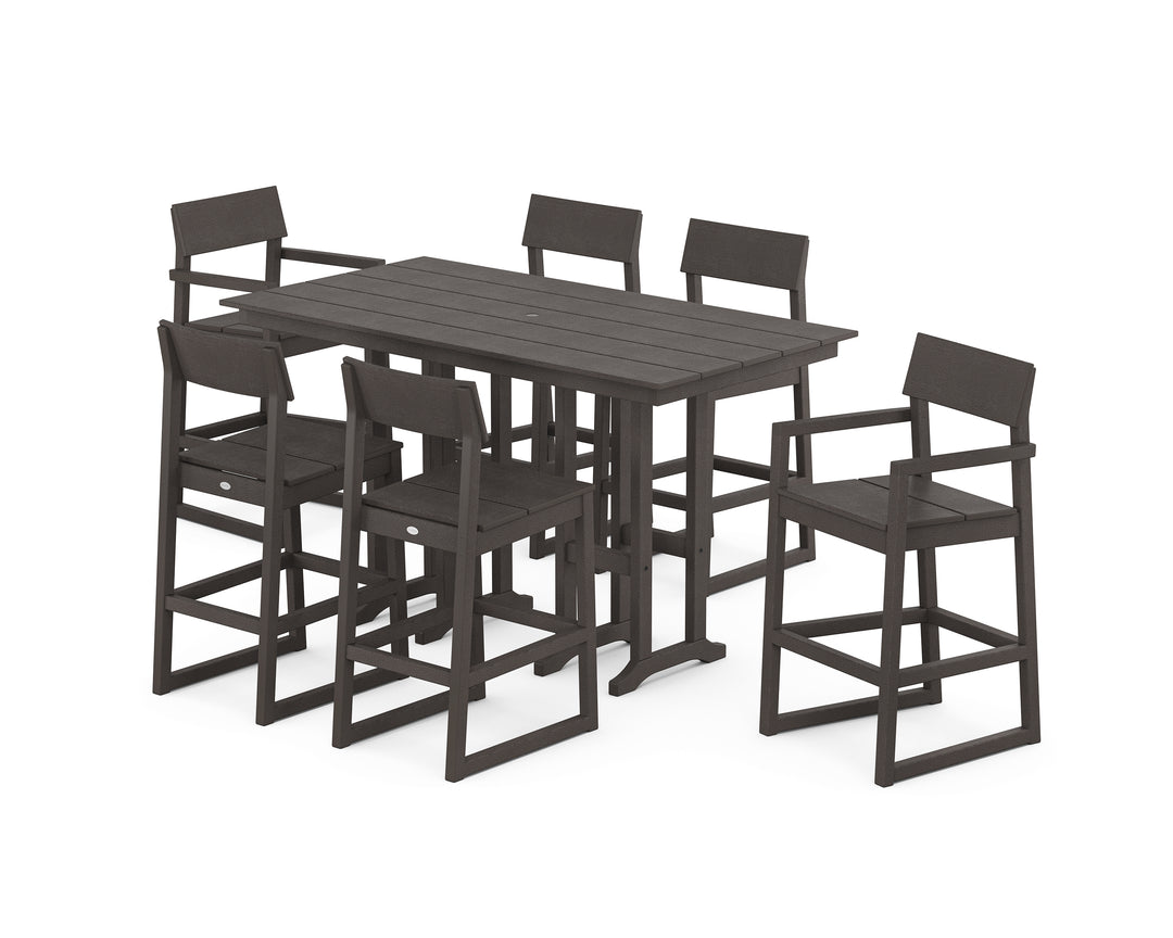 POLYWOOD® EDGE 7-Piece Farmhouse Bar Set