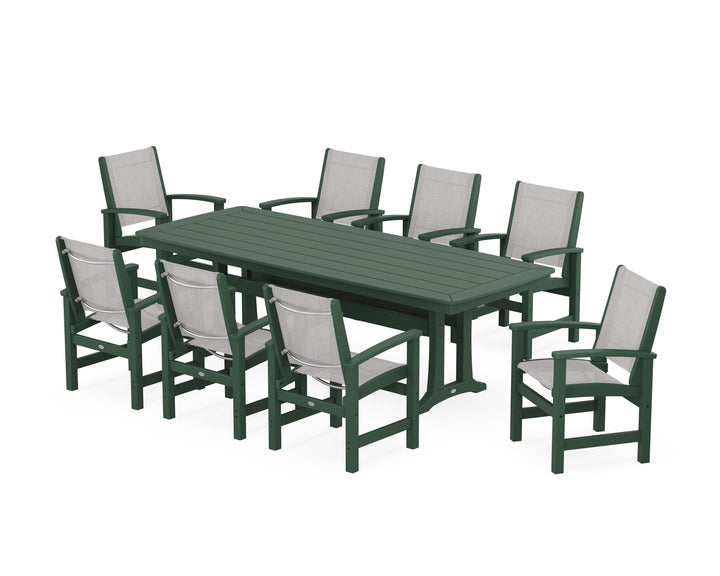 POLYWOOD® Coastal 9-Piece Dining Set with Trestle Legs