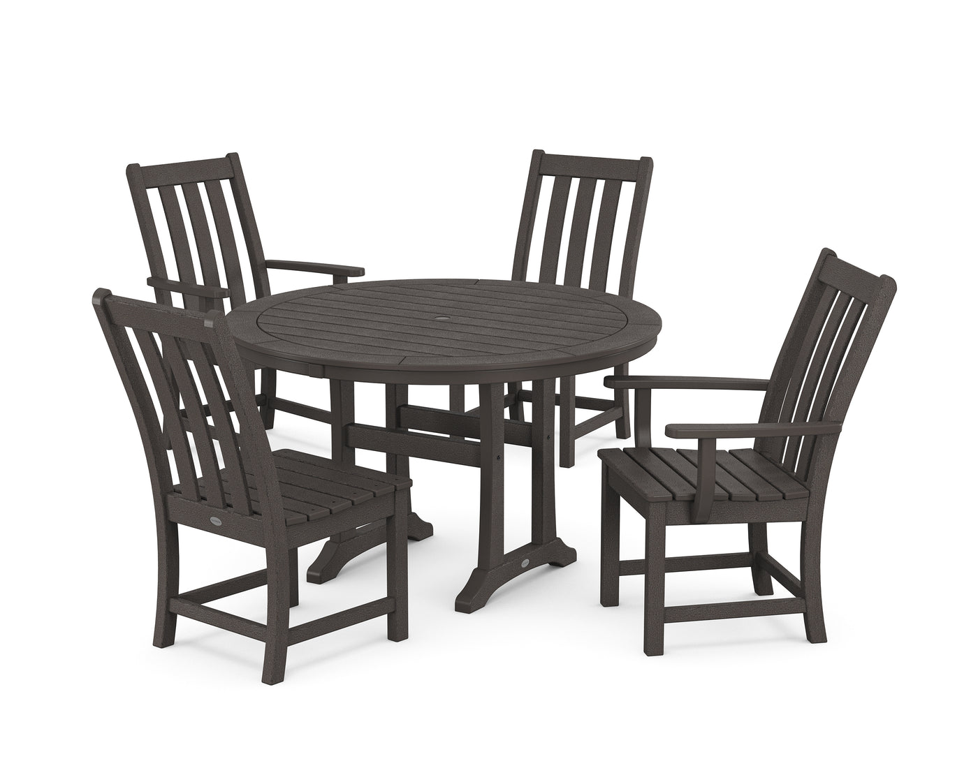 Vineyard 5-Piece Nautical Trestle Dining Set