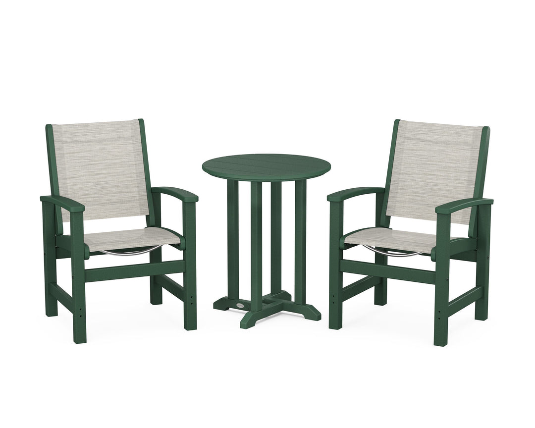 POLYWOOD® Coastal 3-Piece Round Bistro Dining Set