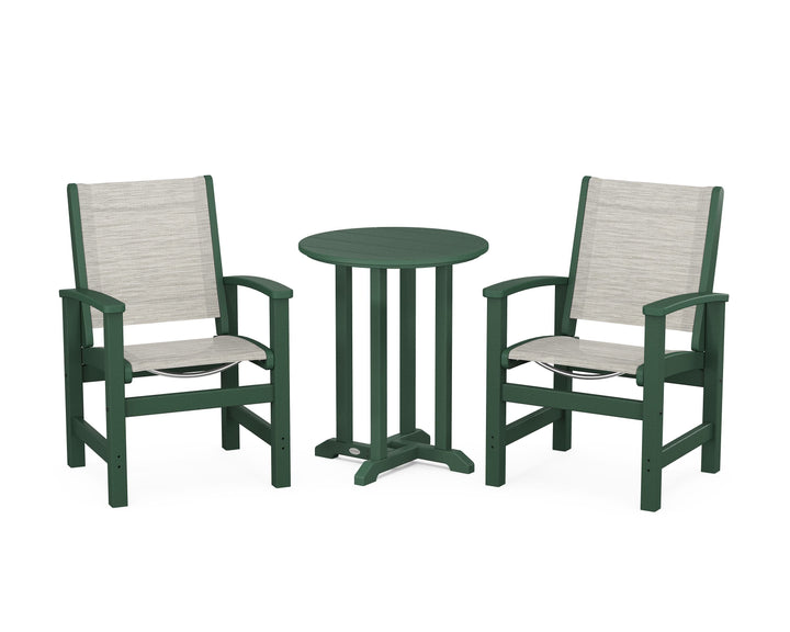 POLYWOOD® Coastal 3-Piece Round Bistro Dining Set