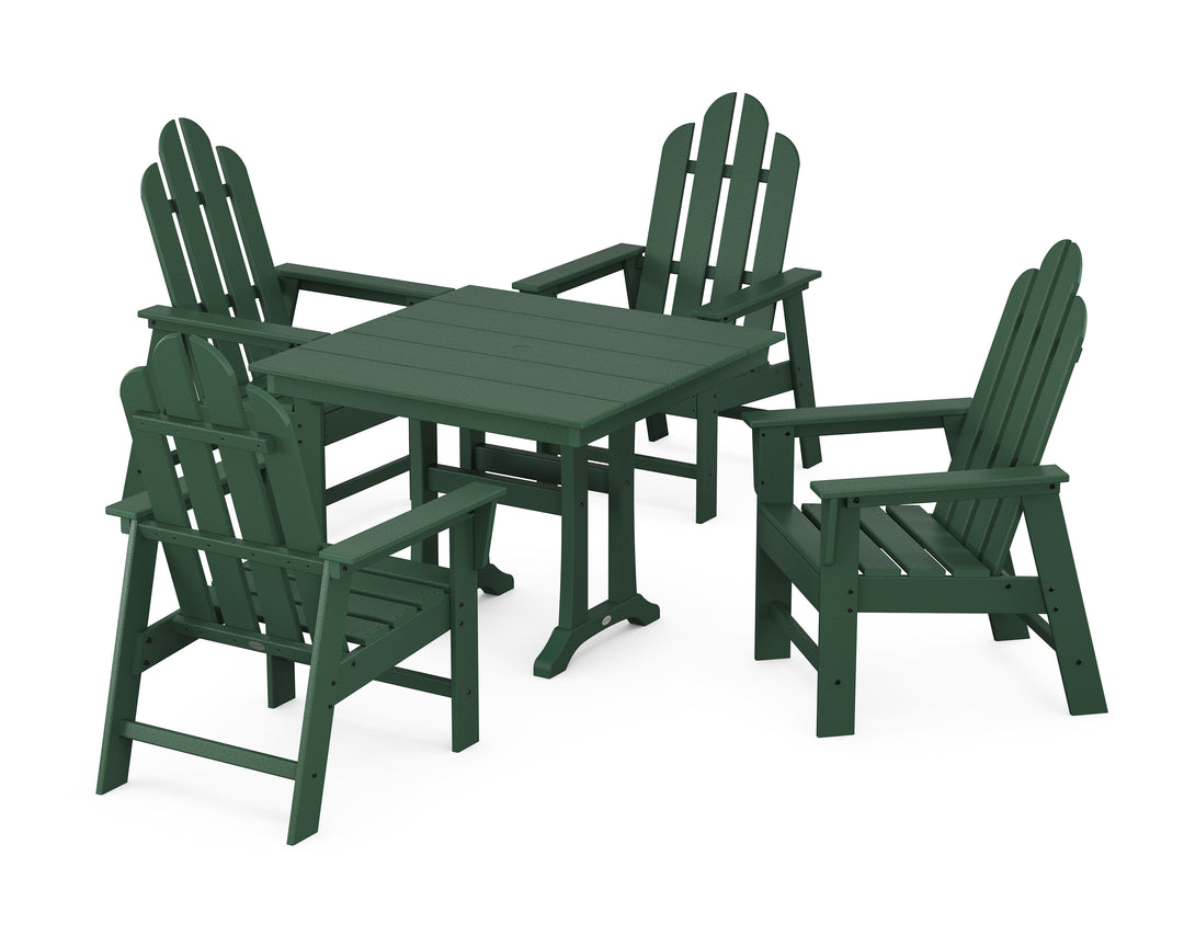 POLYWOOD® Long Island 5-Piece Farmhouse Dining Set With Trestle Legs