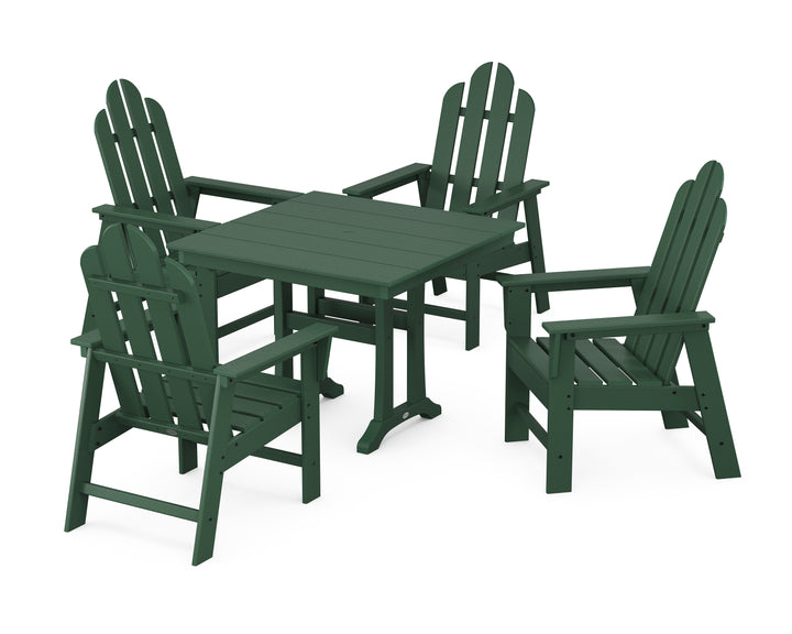 POLYWOOD® Long Island 5-Piece Farmhouse Dining Set With Trestle Legs