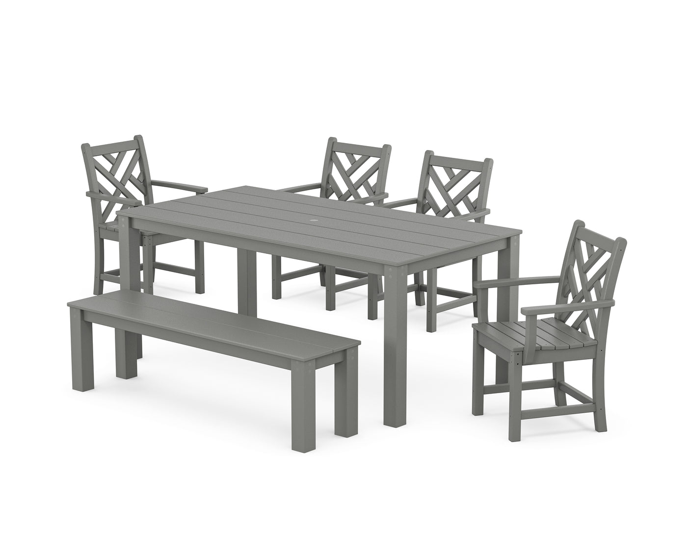 Chippendale 6-Piece Parsons Dining Set with Bench