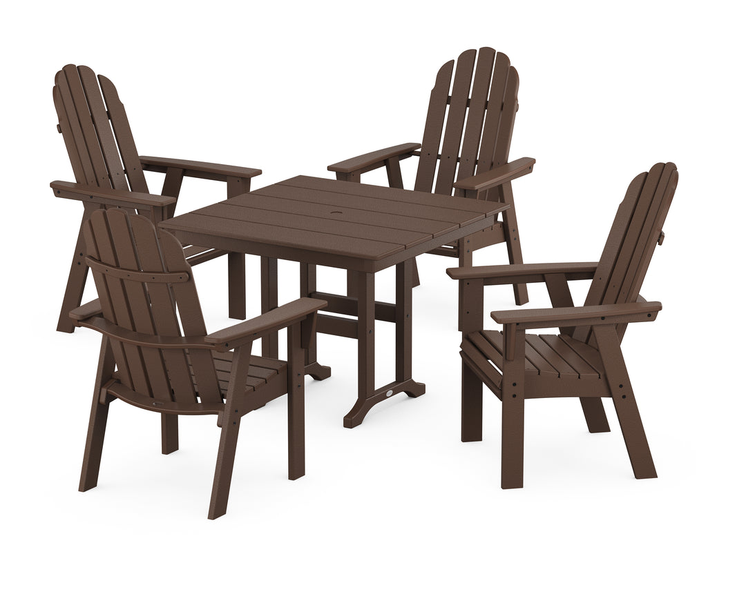 POLYWOOD® Vineyard Curveback Adirondack 5-Piece Farmhouse Dining Set