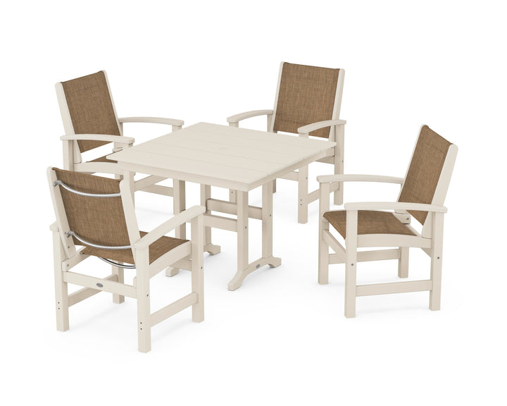 POLYWOOD® Coastal 5-Piece Farmhouse Dining Set