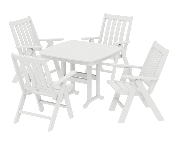 POLYWOOD® Vineyard Folding Chair 5-Piece Dining Set