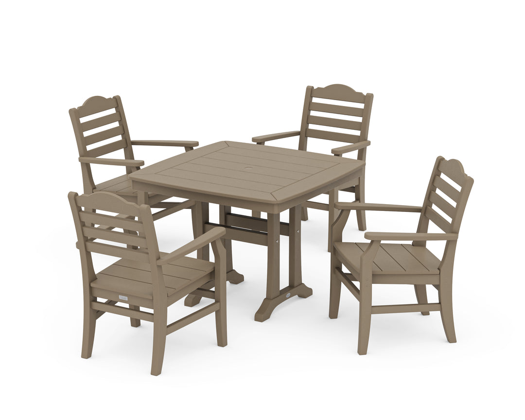 POLYWOOD® Savannah 5-Piece Dining Set with Trestle Legs
