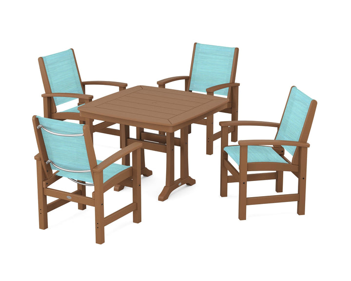 POLYWOOD® Coastal 5-Piece Dining Set with Trestle Legs