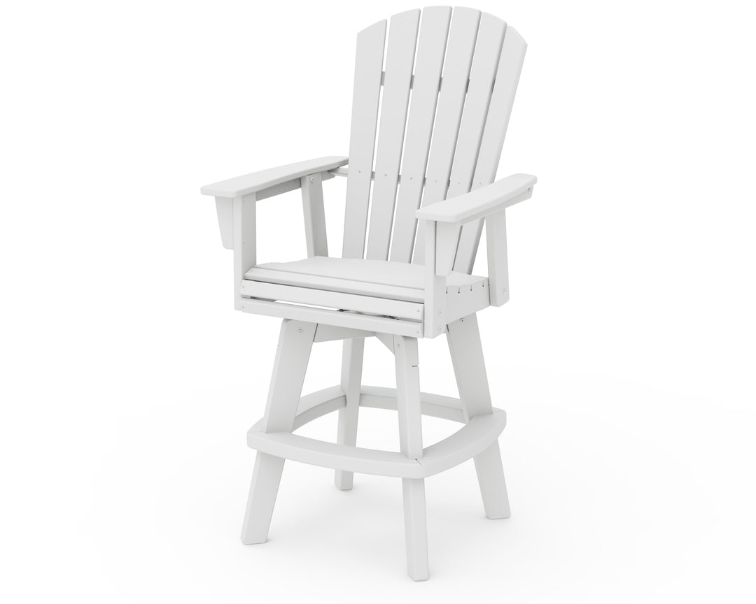 POLYWOOD® Nautical Curveback Adirondack Swivel Bar Chair