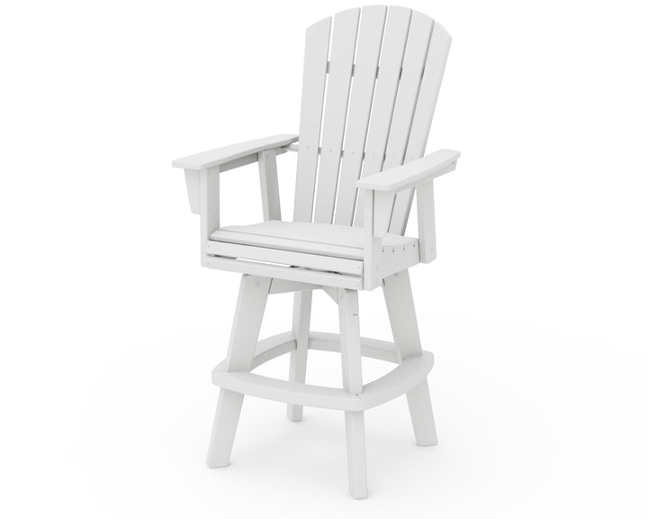 POLYWOOD® Nautical Curveback Adirondack Swivel Bar Chair