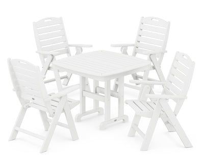 Nautical Folding Highback Chair 5-Piece Dining Set