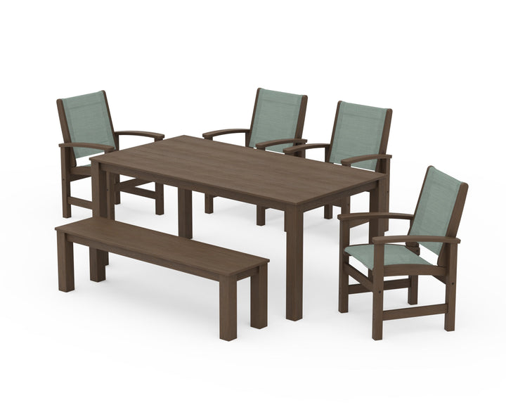 POLYWOOD® Coastal 6-Piece Parsons Dining Set with Bench