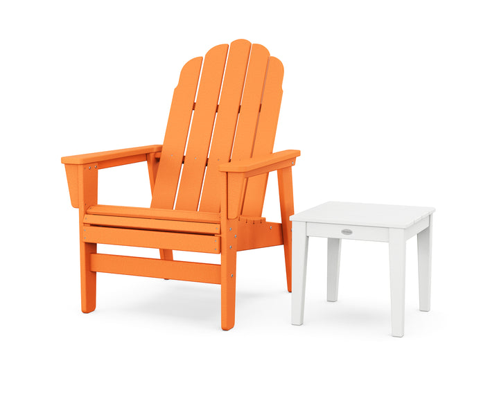 POLYWOOD® Vineyard Grand Upright Adirondack Chair with Side Table