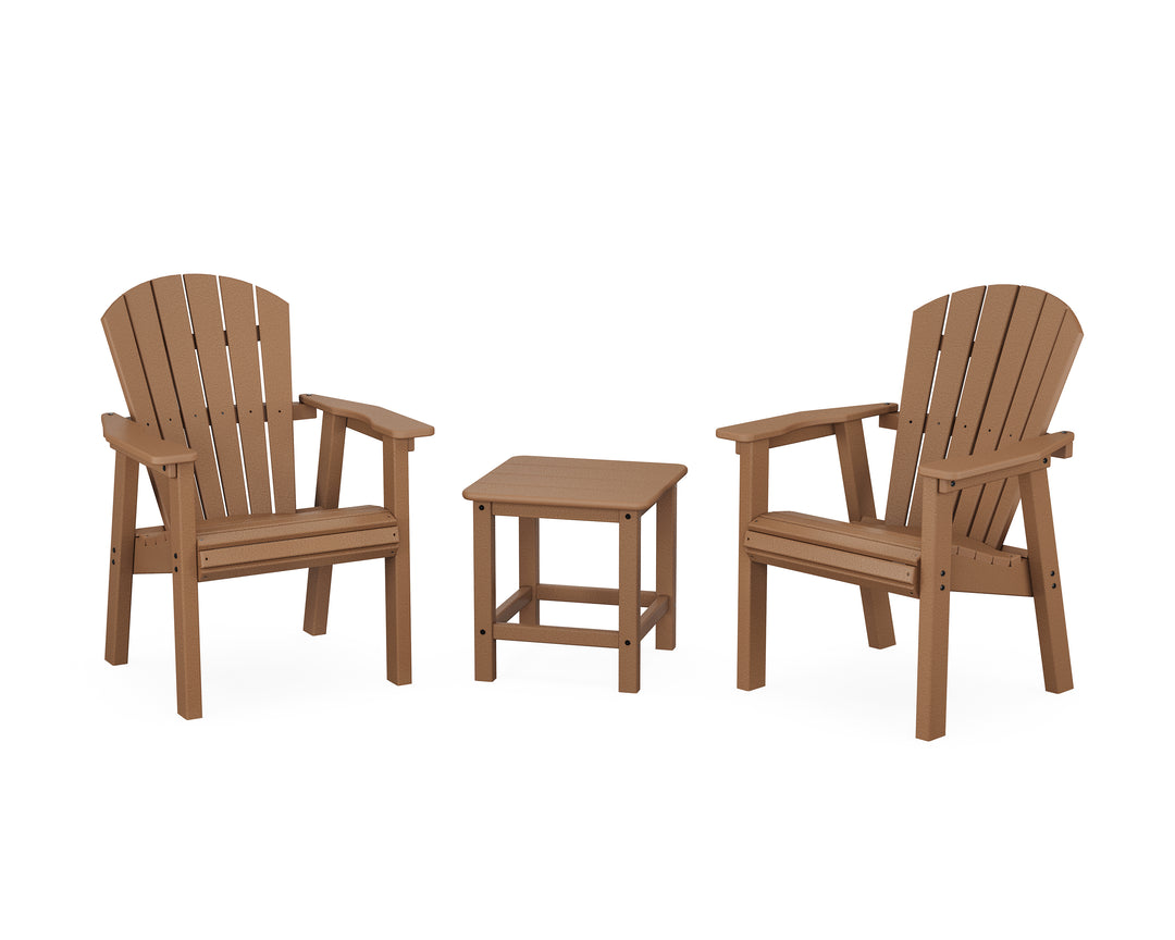 POLYWOOD® Seashell 3-Piece Upright Adirondack Chair Set